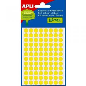 Apli 2079 Gomet Blíster Circulo Flúor, Amarillo, 8 Mm