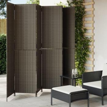Biombo de 6 paneles en Polyrattan gris