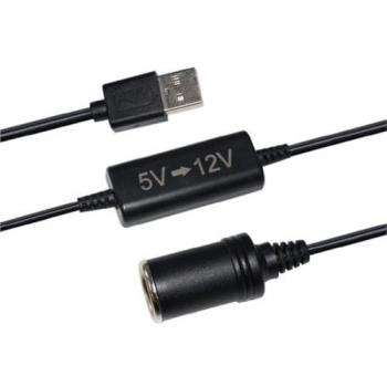 Convertidor USB 5V a 12V - HTC TECHNIC - Potencia 12W - Longitud del cable 120 cm