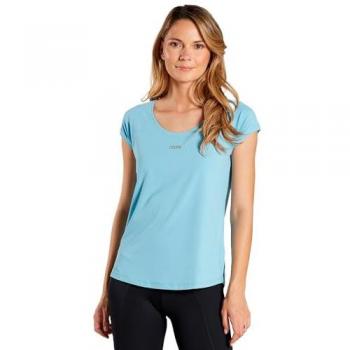 Camiseta Deportiva de Mujer Ditchil Inspiring Manga Corta Transpirable Azul Ceniza Talla L