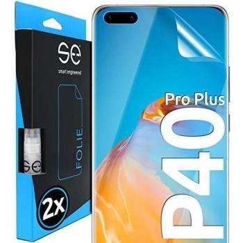 Protectores de pantalla de hidrogel 3D compatible con Huawei P40 Pro Plus [2 unidades | smart engineered] - Pelicula vidrio TPU -Transparente, Compatible con tu carcasa, Lámina Blindada de TPU