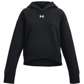Under Armour Girls Rival Fleece Crop Hoodie, Youth Extra Large (160-170CM), Black