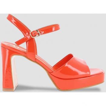 Sandalias Guadalupe - Elegantes sandalias de mujer con acabado brillante en naranja