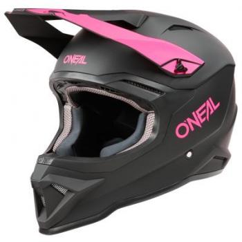 Casco Off-road Oneal 1SRS Solid Negro/Rosa Adulto