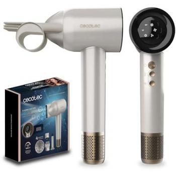 Secador de Pelo Cecotec DryGlam Waves 1600W Champagne, Motor Brushless, Tecnología Plasma, 4 en 1, Pantalla Digital y Control Inteligente de Calor