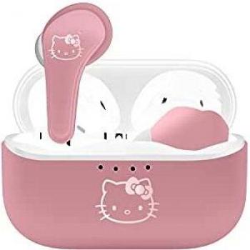 OTL Technologies Auriculares inalámbricos Bluetooth V5.0 para niños Hello Kitty con Caja de Carga, Color Rosa