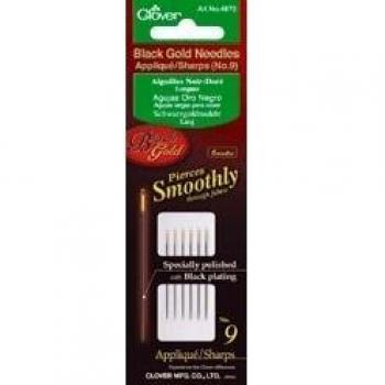 Clover Black Gold AppliqueSharps Needles Size 9