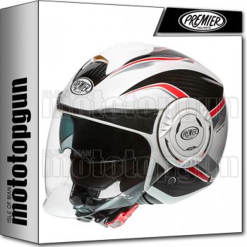 Premier Casco de moto COOL PX8 DECO, Blanco/Negro/Rojo, S