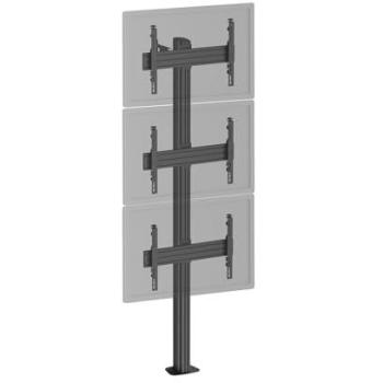 Soporte de suelo atornillable para 3 televisores de 40'' a 65'', altura 240 cm, color negro