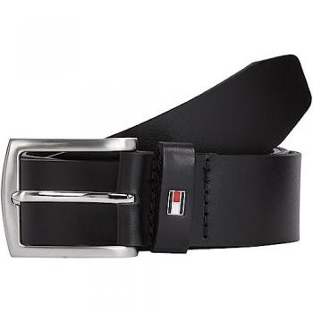 Cinturón de Piel Tommy Hilfiger New Denton 3.5 Negro para Hombre (100 cm) - Casual, Outlet 2024