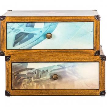 Cómoda Hollywood de Madera de Mango con 2 Cajones (53 x 40 cm)