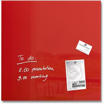 SIGEL GL114 Pizarra magnética de cristal, 48 x 48 cm, rojo - Artverum
