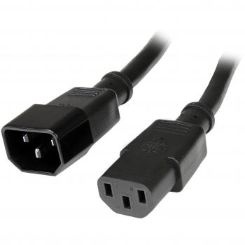 StarTech.com PXT100143 - Cable alargador estándar de alimentación para Ordenador C14 a C13, 14 AWG, 90 cm