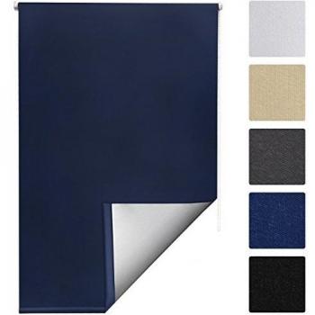 Persiana enrollable oscurecente termal sin taladro Azul oscuro 160x70 cm - Sol Royal