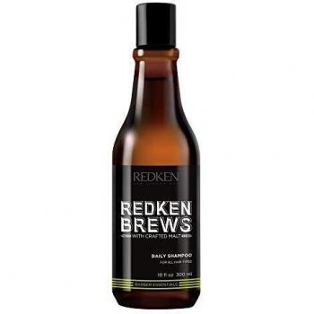 Redken Brews Daily Shampoo 300ml - daily cleansing shampoo, formulated for men's hair, gently removes dirt and oil, contains malt extract for nourishment, suitable for all hair types