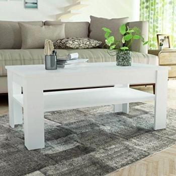 White Engineered Wood Coffee Table 110x65x48 cm