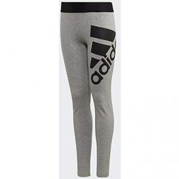 adidas Yg Mh Bos Tight Tights, Niñas, Medium Grey Heather/Black, 910Y