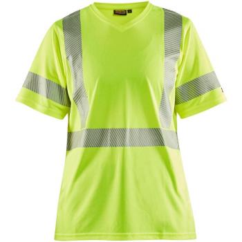 Blaklader Women's High Visibility Anti-UV T-Shirt, Fluorescent Yellow, XXL