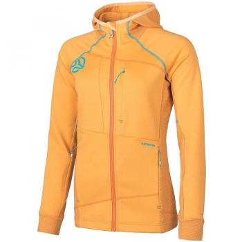 Chaqueta Interior de mujer Ternua Sakketa 2.0 con capucha en color naranja mandarina - Talla XS