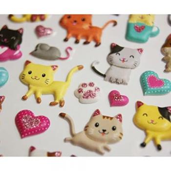 Pegatinas tweeny foamy gatos jugando multicolor