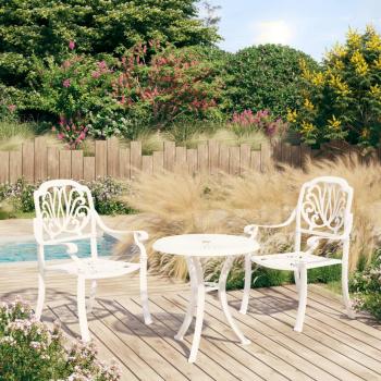 3-Piece White Cast Aluminum Bistro Set