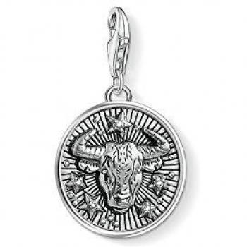 Thomas Sabo - Colgante de Mujer Charm Zodíaco Tauro Charm Club, Plata de Ley 925, Plateado