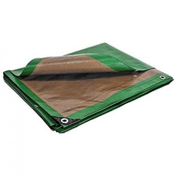 Lona Impermeable para Jardín 5x8 m Tecplast HQ250JD - Verde y Marrón - Alta Resistencia y Protección UV