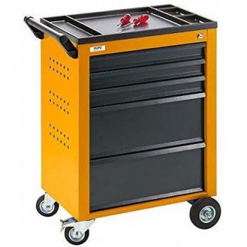 Carro de Herramientas Eurokraft Pro - 5 Cajones con Bloqueo Individual, Dimensiones 930 x 630 x 410 mm, Color Amarillo