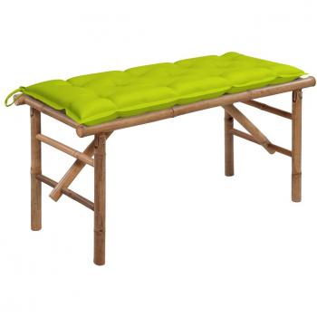Banco de jardín plegable de bambú de 118 cm con almohada