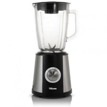 Batidora de Vaso Tristar, 500W, Jarra de Cristal de 1.5L, Acero Inoxidable