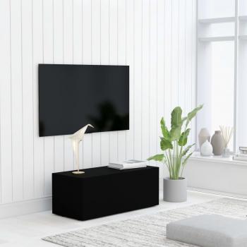Mueble TV madera contrachapada negro 80x34x30 cm vidaXL