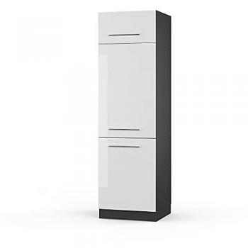Armario empotrado para frigorífico Fame-Line, Blanco alto brillo, 60 cm