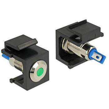 Conector Keystone LED Plano 6V Negro Verde Azul Acero Inoxidable