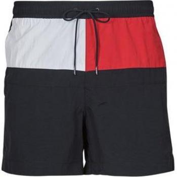 Tommy Hilfiger Men's TH CORE FLAG-S Swim Shorts - Marine, Colour Block Drawstring, Size S