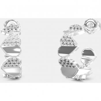 Pendientes de aro Lovely Guess con circonitas incrustadas en acero inoxidable