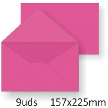 Liderpapel SB77 - Pack de 9 sobres, 157 x 225 mm, color rosa pálido