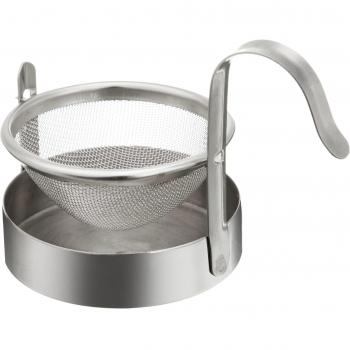 Colador de Té con Base, Acero Inoxidable, 9.5 x 5.7 x 6.5 cm, Plata