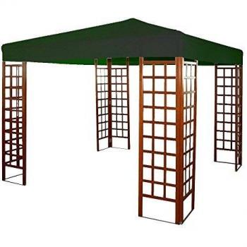 Cubierta Superior para Gazebo de Madera 3x3 Poliéster Verde