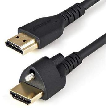 StarTech.com 1m High Speed HDMI 2.0 Monitor Cable with Locking Screw - 4K 60Hz HDR, Ethernet Support, M/M Connector