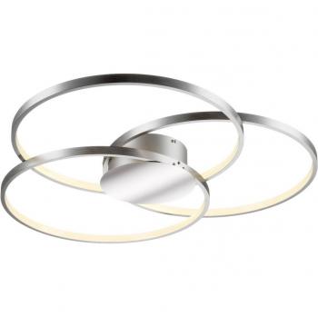 Lindby Riley lámpara de techo LED atenuable moderna en gris, hecha de aluminio, para salón y comedor, con 1 lámpara LED