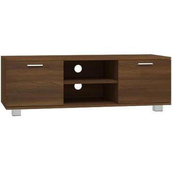Mueble de TV multimedia de madera de ingeniería con 4 compartimentos, 120 x 40,5 x 35 cm, color marrón