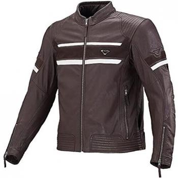 Macna Rendum Chaqueta de piel para motocicleta, color marrón, 50