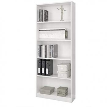 Escritorio Dmora con cómoda de tres cajones, color blanco y roble, dimensiones 136 x 74 x 67 cm, embalaje reforzado