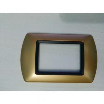 Placas ABS Compatibles para Master Modo Colorra - Placa Tapa de Enchufe - Oro Satinado - 3 Foros