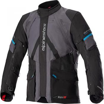 Chaqueta de Moto Alpinestars Monteira Drystar XF Gris Alquitrán-Negro-Azul Metil, textil impermeable, talla 3XL