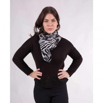 Bufanda de pelo sintético estampado cebra MR Complements
