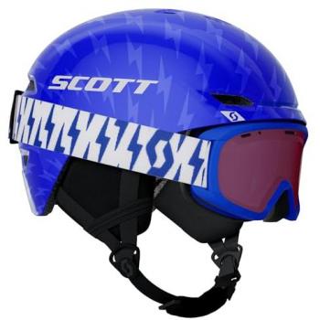 Casco Scott Keeper 2 azul eléctrico con lente antiniebla Witty Enhancer rosa junior - M