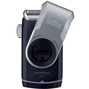 Afeitadora Eléctrica Portátil Braun MobileShave M-90 Negra y Plata