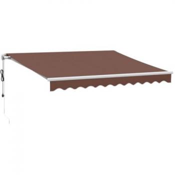 Toldo retráctil automático con luces LED marrón 300x250 cm