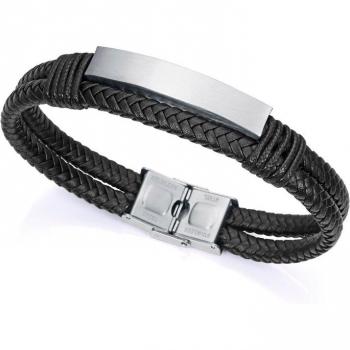 Pulsera de hombre Magnum Viceroy - Acero y cuero negro